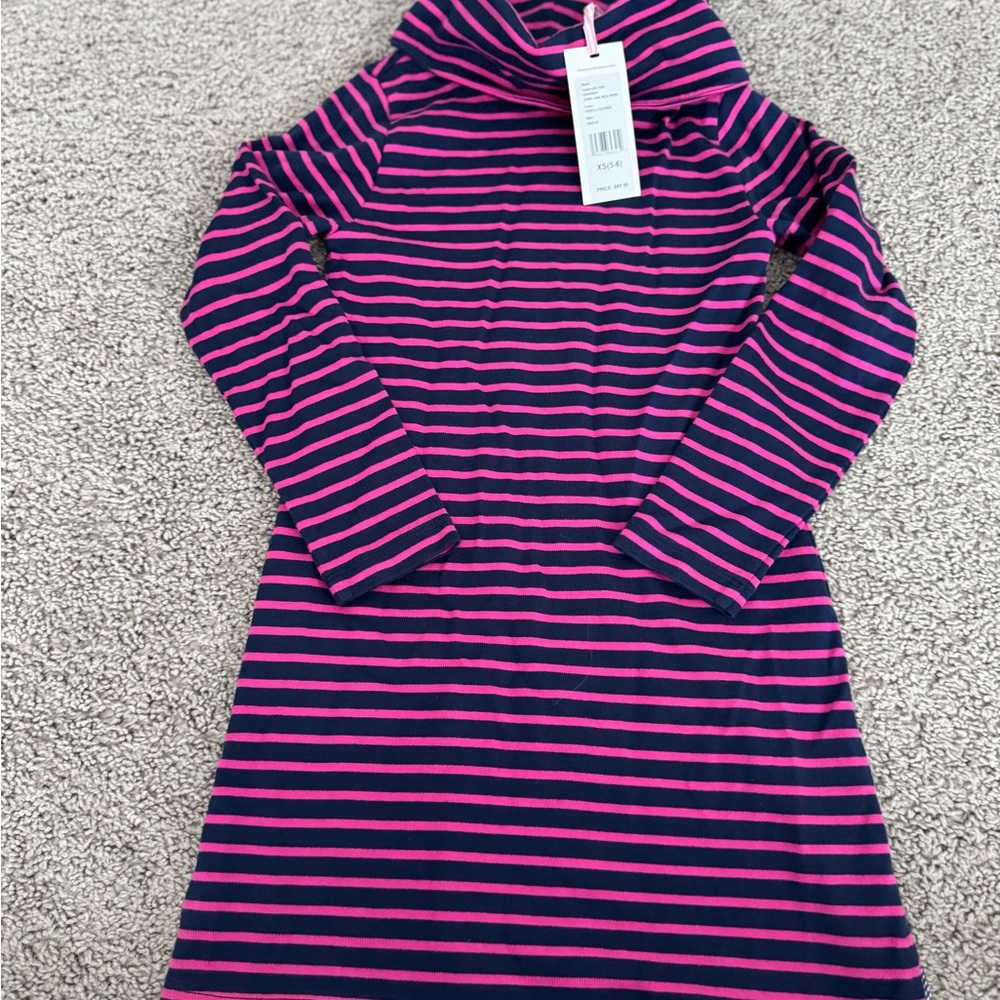 Vineyard Vines Fuchsia and Navy Striped Dress
